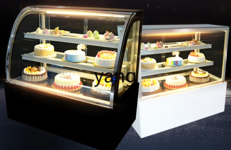 YJQ cake refrigerated display cabinet mousse fruit deli fresh-keeping cabinet right angle air-cooled commercial dessert