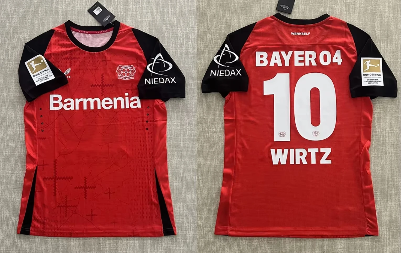 New Lever Jersey Home إصدار مروحة Kusen Player بأكمام قصيرة رقم. 10 قميص Wirtz قابل للتنفس والدراجات النارية