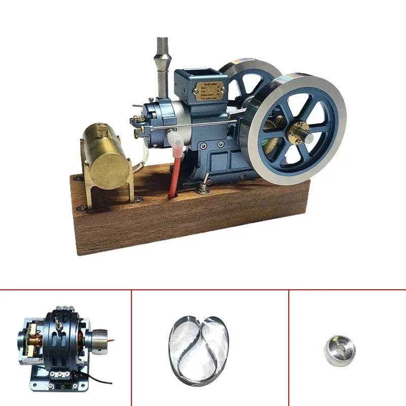 

Gasoline Engine Model All Metal Complete Set of Generator Solid Wood Base Model Experiment DIY Physics Experiment Toy