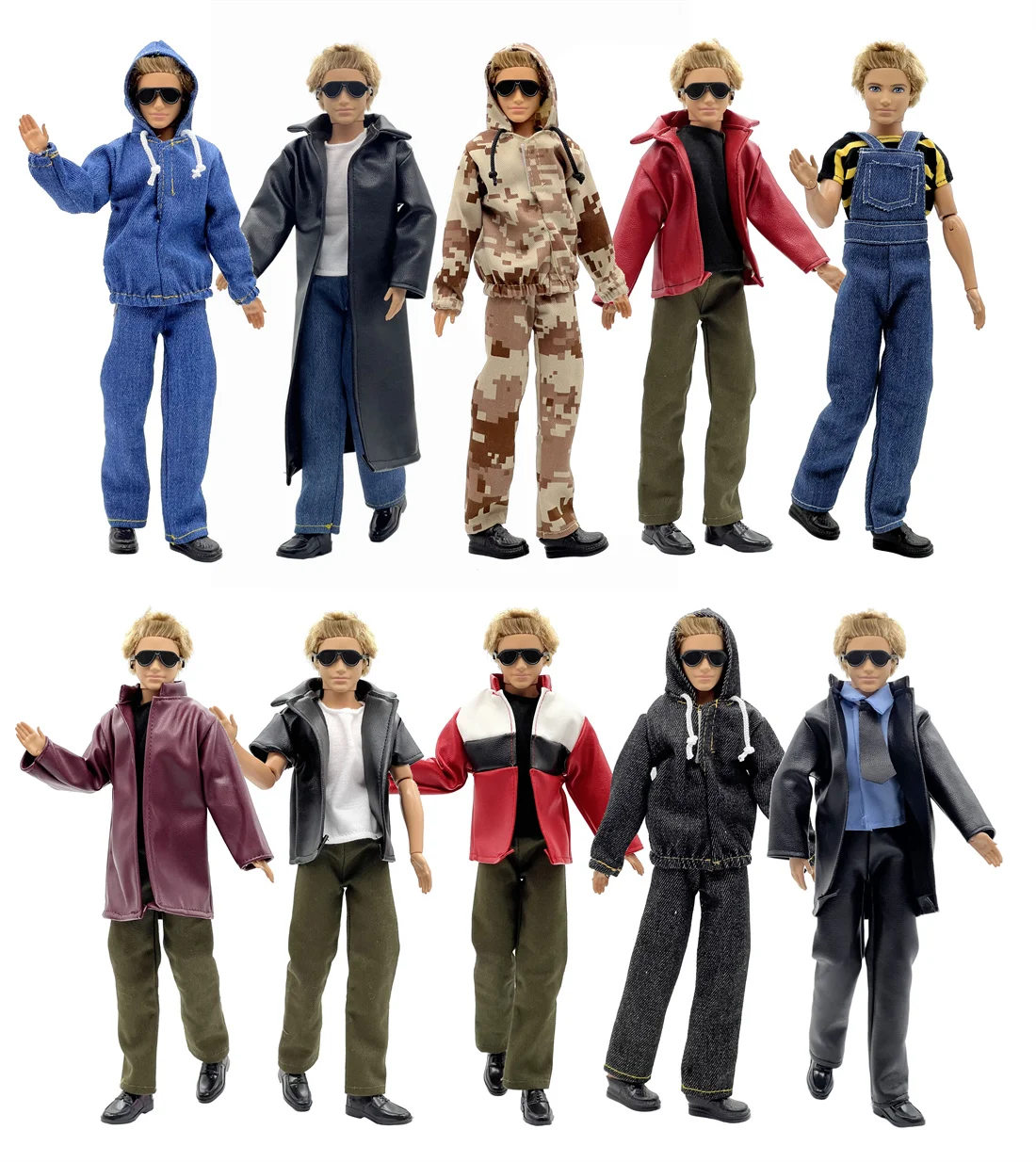 1 Set Ken Cloth Handmade Handsome Doll Accessories Casual Wear Suit for 30cm 12inch Ken Doll Kids GiftAA1