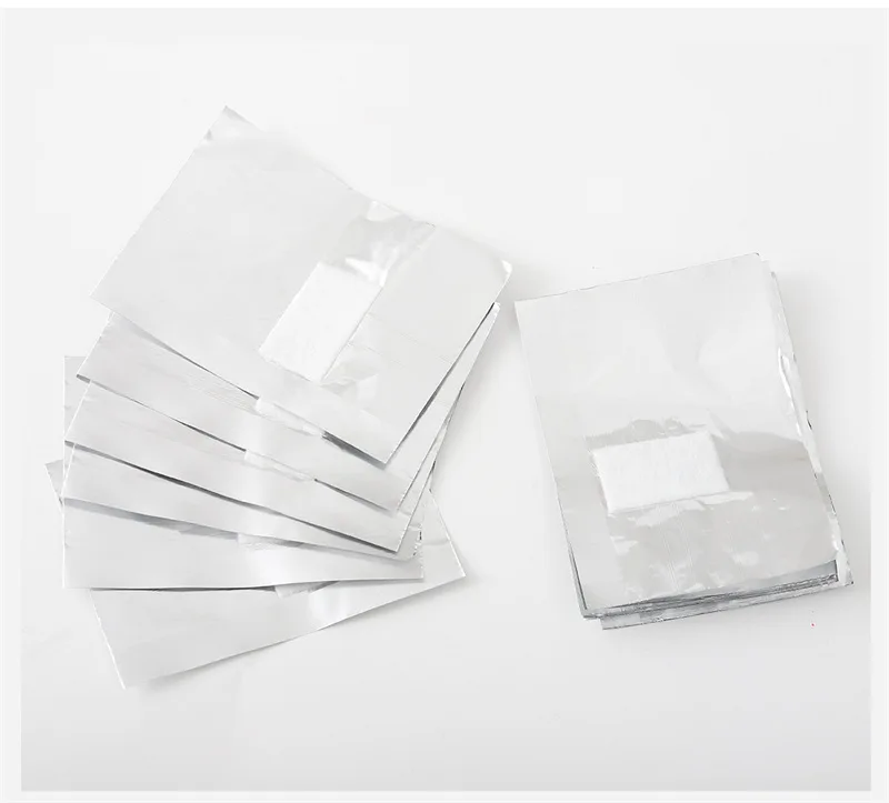 50개 네일 폴리쉬 리무버 포일 랩 알루미늄 소크 오프 포일 코튼 패드 젤 네일 폴리쉬 랩 린트 프리 대형 코튼 패드 포함