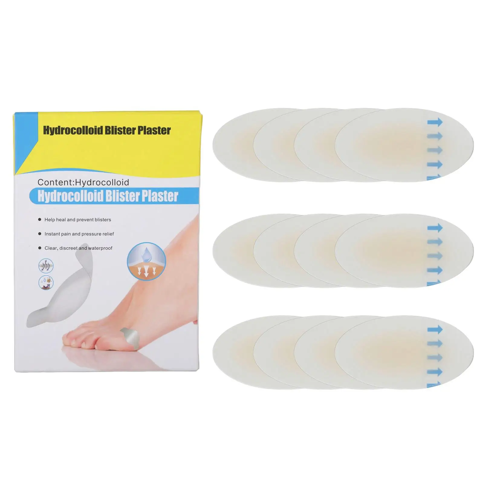 

12 Stickers Waterproof Blister Bandage for foot Care, Toe Heel Orthopedic