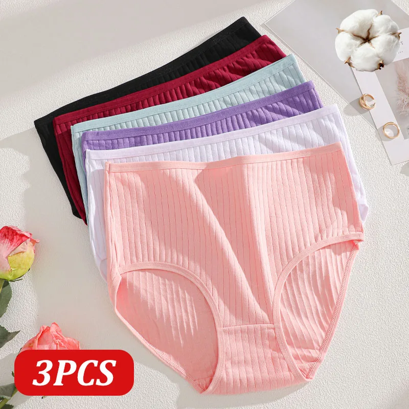 3 قطعة/المجموعة سلس سراويل داخلية قطنية مرنة للنساء بلون عالية الارتفاع تنفس الملابس الداخلية الإناث لينة مريحة الملابس الداخلية الحميمة #1