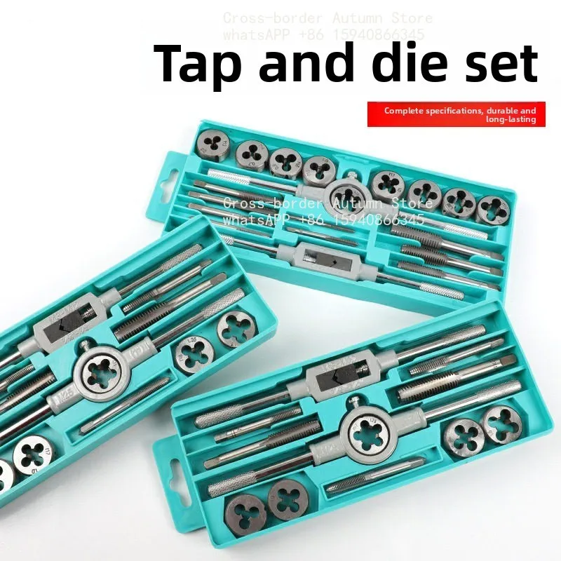 Metric Hand Tap Die Tapping Thread Combination Set, Bearing Steel Wrench Hardware Tools