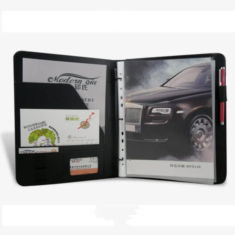 

Multifunctional 389 A4 Conference Folder Business Stationery Folder Leather Contract File FoldersTravel Document Folder