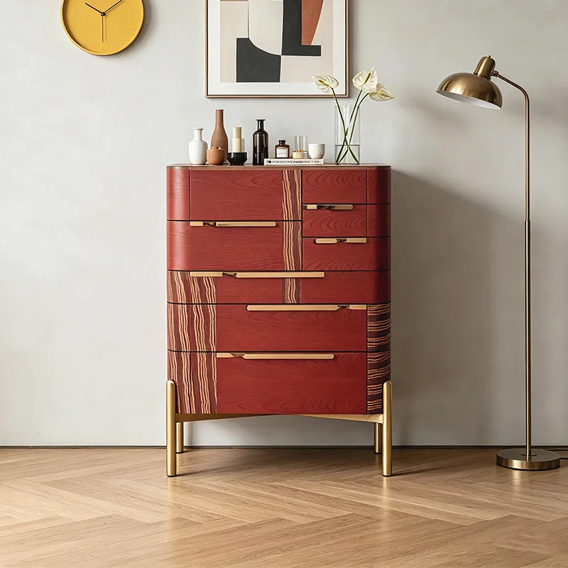 Yjq Italian light luxury chest cabinet household living room locker modern villa high-end storage locker