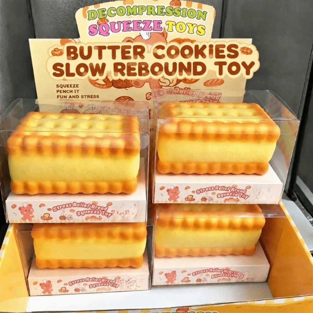 New Squishy Simulated Cake Squeeze Toy Stress Relief Big Cookie Slow Rising Toy Biscuit Sensory Fidget Toy Adults ASMR