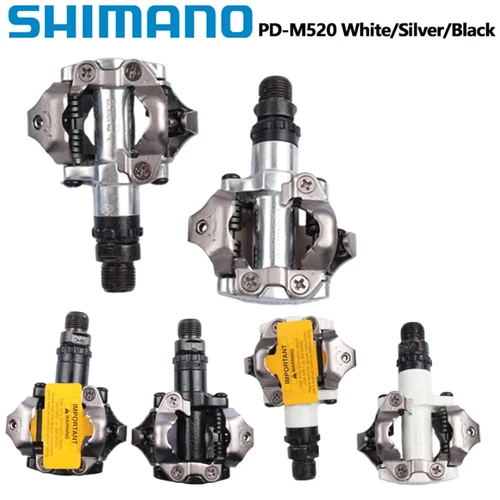Imagen 1 del producto Pedal Shimano Deore M6000 M520 PD-M520 Pedal de doble cara SPD Pedal negro plateado para centro de Pedal de bicicleta de montaña MTB 55mm