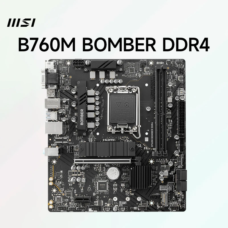 MSI B760M BOMBER DDR4 D4 Motherboard Komputer Mendukung CPU Inter 12th-14th Diy Komputer Gaming placa m ã e Motherboard