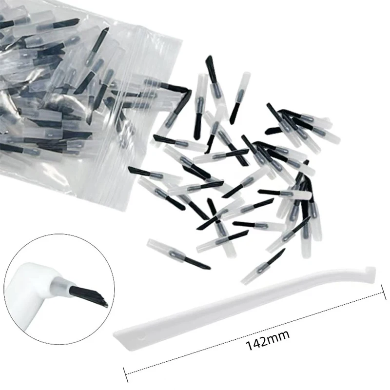 

100 шт., сменные наконечники для зубных щеток, композитный аппликатор для стоматологической лаборатории, медицинские инструменты для протирки, гранты, клей, герметик