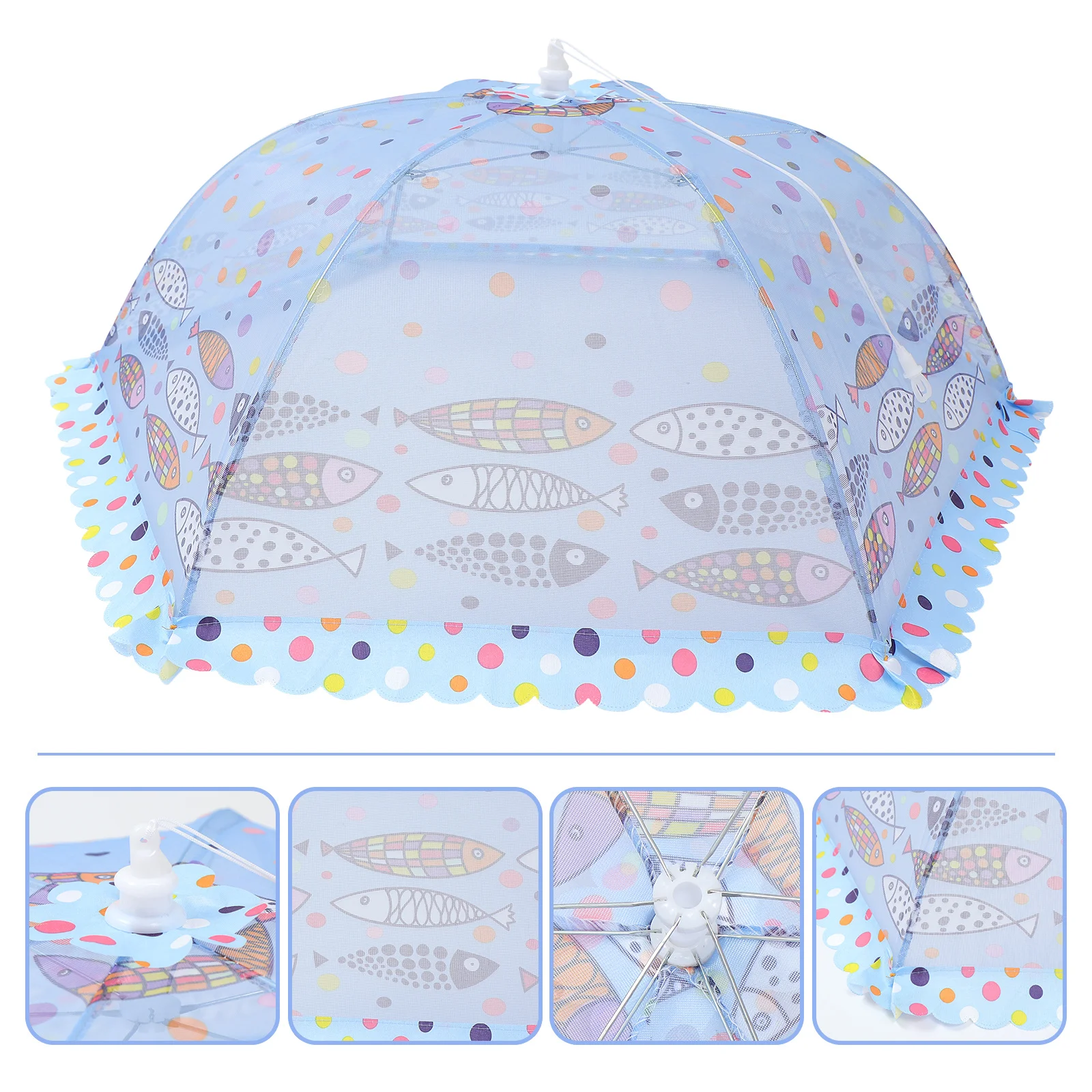 

1Pcs Food Cover Foldable Dish Protector for Dining Table Household Vegetable Cover Dust-Proof and Reusable Meal Shield for Home