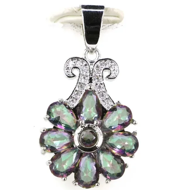 قلادة من الفضة الإسترليني عيار 925 ساحرة ذهبية سيترين زبرجد أخضر باطني توباز بنفسجي توباز