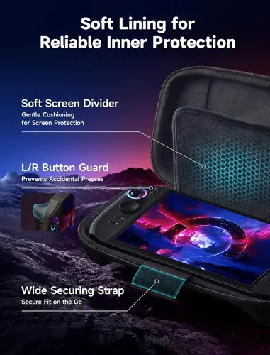 Imagen 2 del producto Estuche de Transporte Delgado JSAUX para Legion Go, Go S y Go 2, Bolsa Rígida Portátil con Base de Carga Integrada para Juegos, BG0139