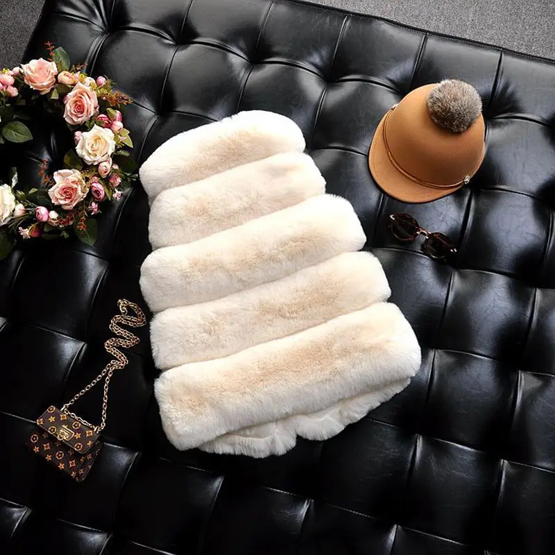 Kids Girls Faux Fur Vest Coats Winter Warm Waistcoat Sleeveless Children Fur Jacket Baby Girls Outwear Clothes