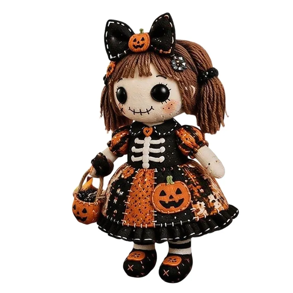 Handmade Day Of The Dead Patchwork Doll Kit DIY Sewing Craft With Pre-cut Fabric Stuffing For Halloween Home Decor Ornaments