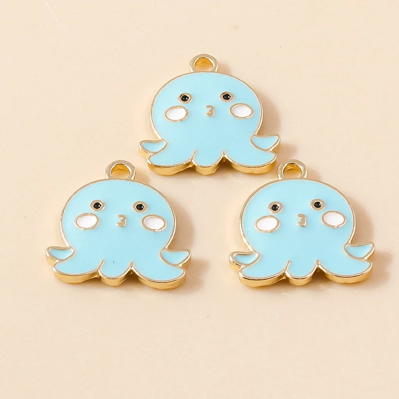 Leslie 10 Stück Cartoon Octopus Charms für Ohrringe Armband Halskette Tintenfisch Anhänger DIY handgemachte Schmuckherstellung Zubehör – Detail 12
