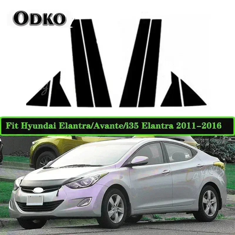 8pcs Car Polished Pillar Posts FoSticker for Hyundai Elantra/Avante/i35 Elantra 2011 2012 2013 2014 2015 2016 Door Window Trim