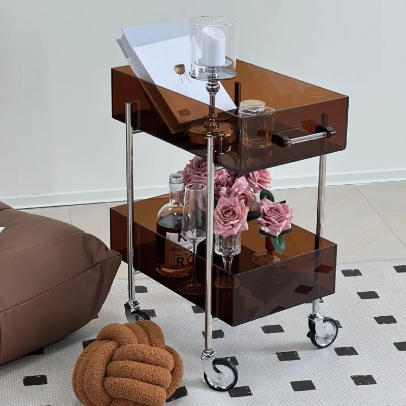 Picture 4: Multifunctional high-value acrylic trolley, kitchen snacks, multi-layer rack cabinets, living room