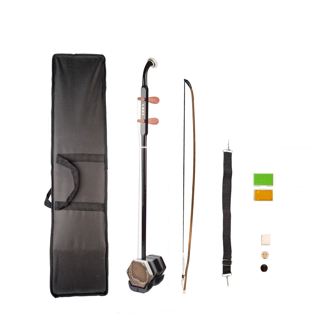 LOOK Chinese Erhu Erheen Two Strings Violin Fiddle Stringed Musical Instrument Solidwood Erhu Bow W/String Case SET