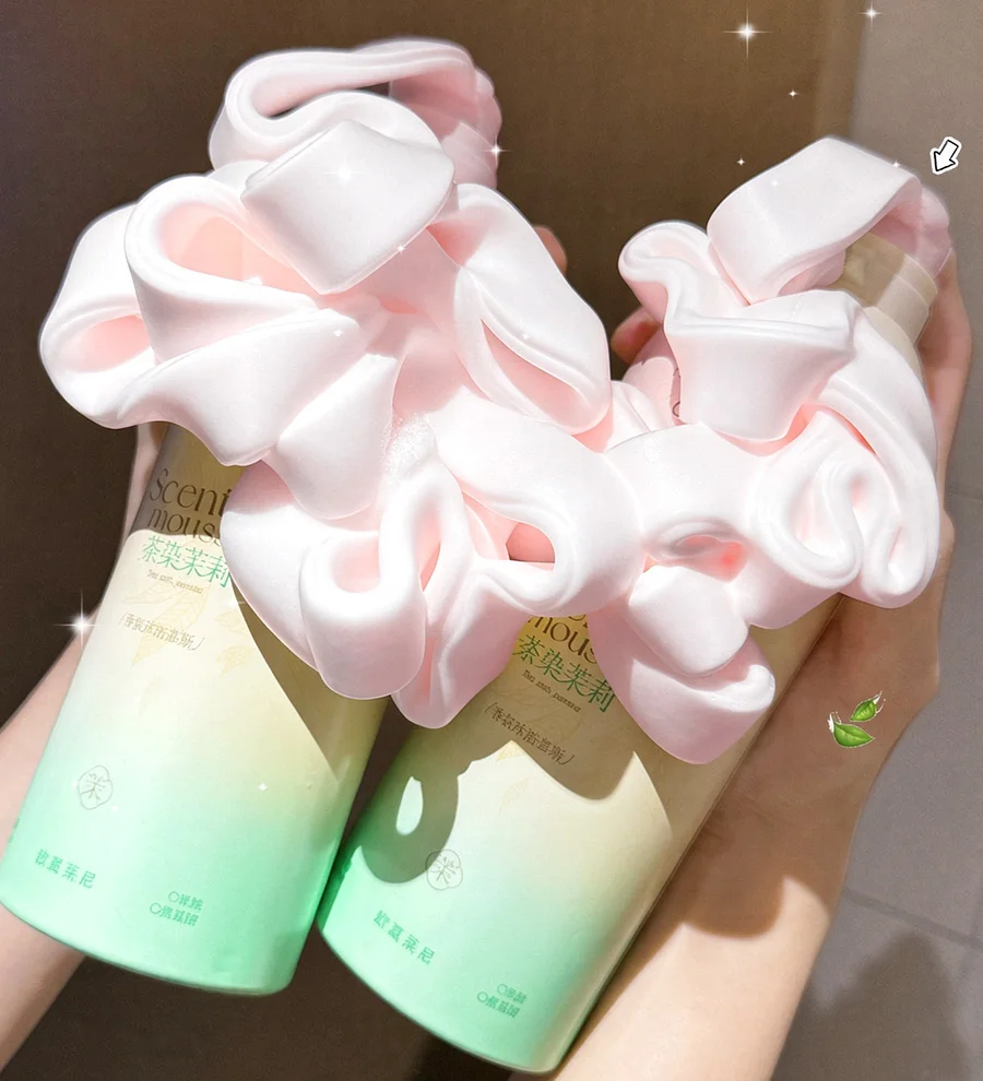 500ml Super Size Bath Mousse Jasmine Brightening Body Wash | Tone Even, Deep Moisture, Skin Smoothing, Radiant Finish Shower Gel
