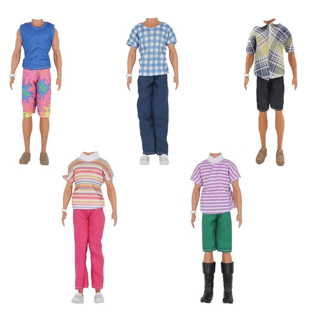 Tenues de chemise et pantalon à beurre faites à la main avec mini lunettes, jouet de course de chat, mini vélo, jouets de maison, document aléatoire, petit ami, 26 pièces