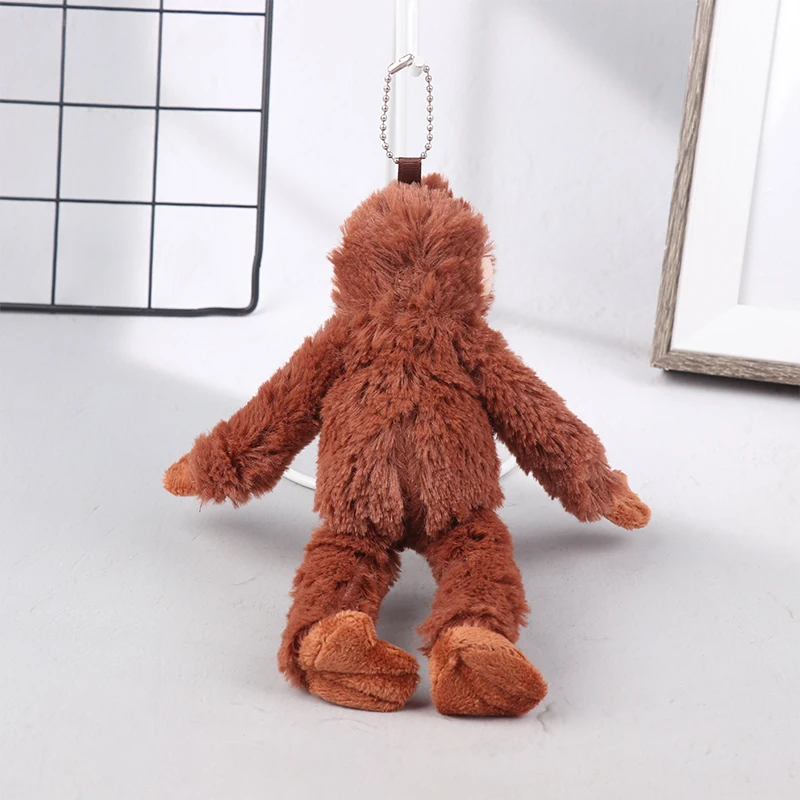 1 قطعة قلادة قرد صغير لطيف أفخم دمية الحيوان Orangutan Plushies دمية حقيبة قلادة لينة محشوة ظهره المفاتيح أفخم الدمى