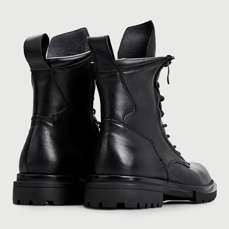 New Fashion Men\'s Motorcycle Boots Luxury Retro British Work Shoes Outdoor Anti-slip Botines Chelsea