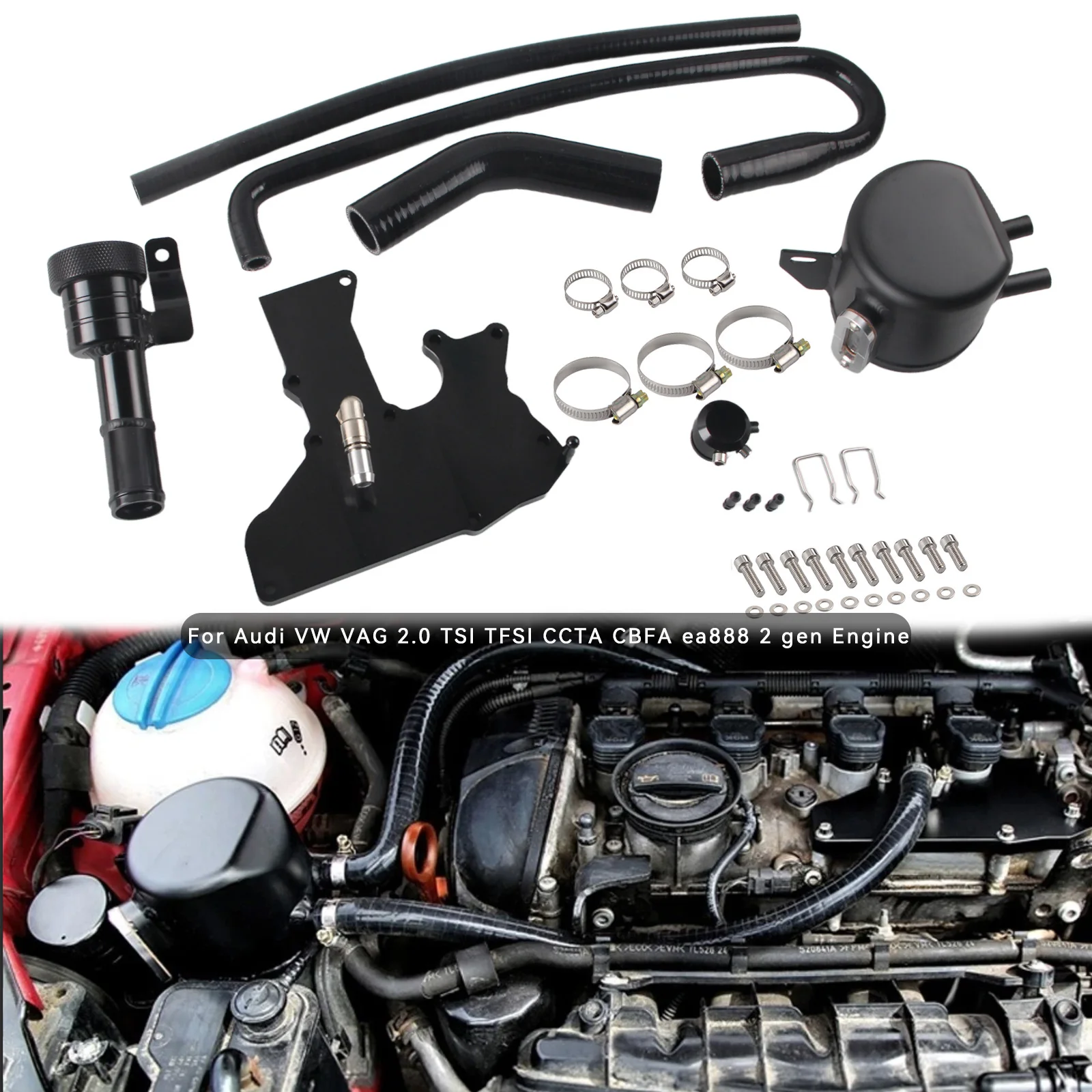 Oil Catch Tank System Kit For Audi VW VAG 2.0 TSI TFSI CCTA CBFA ea888 2 gen Engine