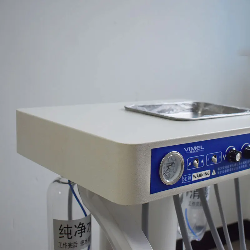 Portable den--tal Unit Veterinary Pets Turbine Unit Trolley Cart with Air Compressor Mobile den--tal Veterinary Equipment