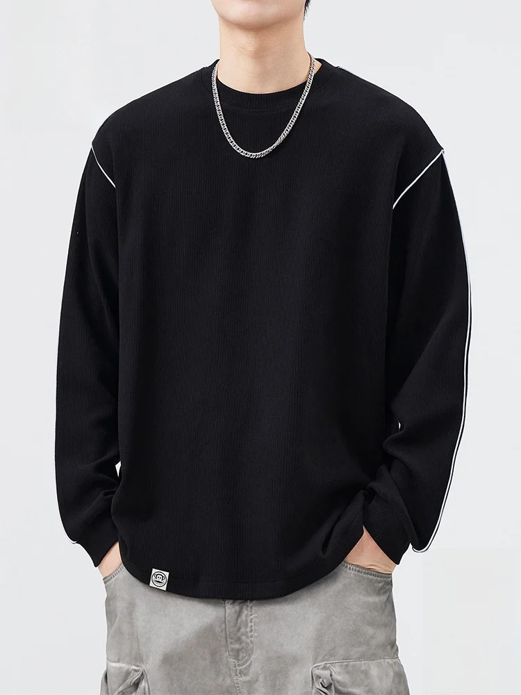 

Мужская футболка PaulFrank Heavyweight Long Sleeve с круглым вырезом и светоотражающими полосами, весна-осень, молодежная повседневная одежда