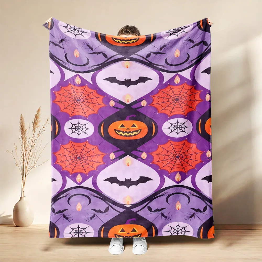 Halloween Flannel Blanket3D Printed Anime Ghost   Skin-Friendly Single Twin King Size for Halloween