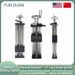 CNC Manual Sliding Table 40KG Load Linear Rail Stage Module Single or Double Rail SFU1605 C7 Ballscrew for Metalworking