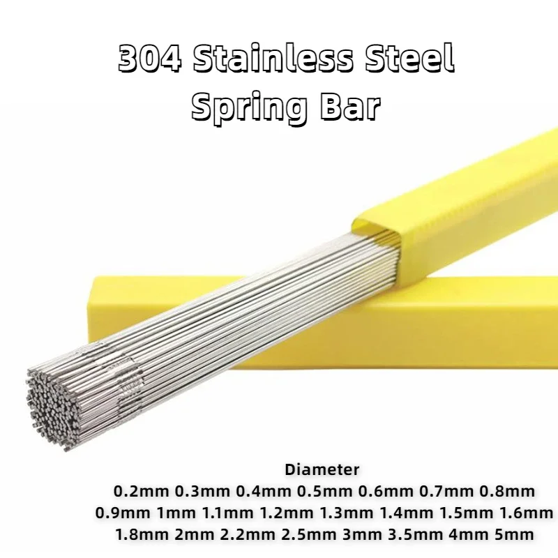 

10/20PCS 304 Stainless Steel Spring Bar Dia 0.2 0.3 0.4 0.5 0.8 0.9 1 1.1 1.3 1.5 1.6 1.8 2-5mm Elastic Steel Wire Length 500mm