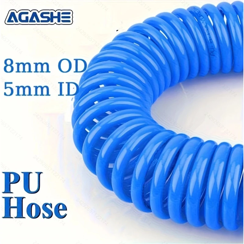 AGASHE Pneumatic Hoses, Efficient PU Spring Tubes for Tools, High-Voltage Spirals, Home US