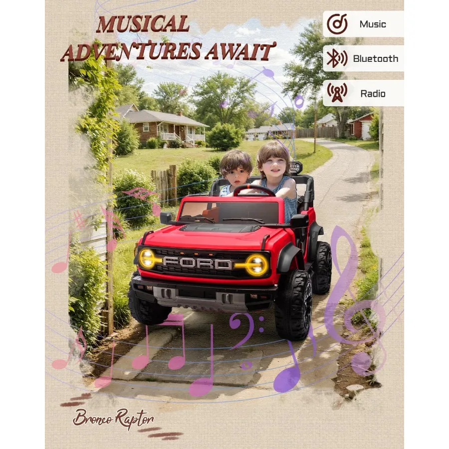 24V 電動乗用玩具 男の子＆女の子向け、2人乗り子供用電動カー リモコン付き、4輪サスペンション搭載の子供用乗用トラック