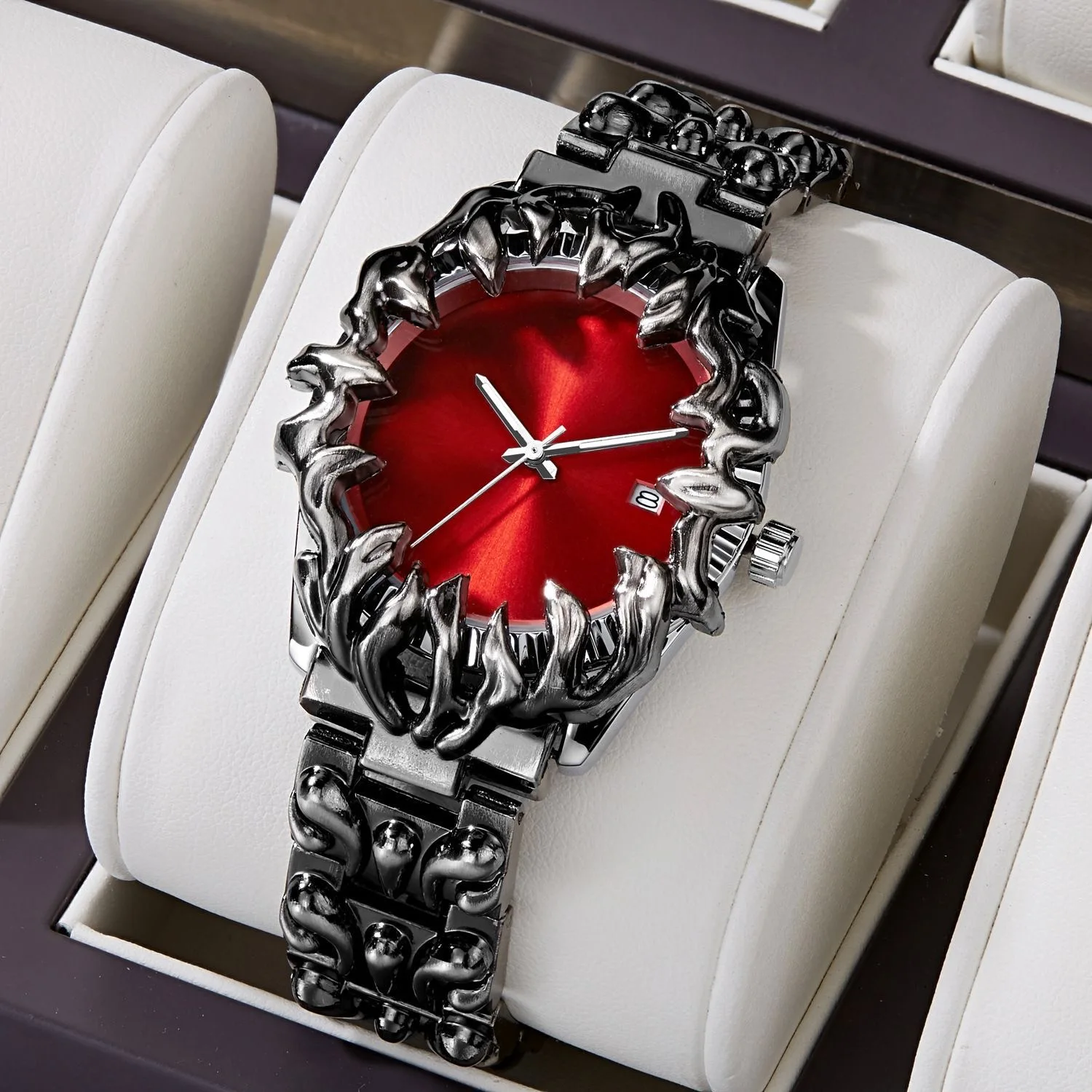European and American Style Original Claw Watch for Men, Fashionable Retro Y2K Unique High-End Trendy Brand, Instagram-Style Millennium Niche Quartz Wristwatch, High Aesthetic Value, Light Luxury, Personalized, Cool Street Style for Young Men