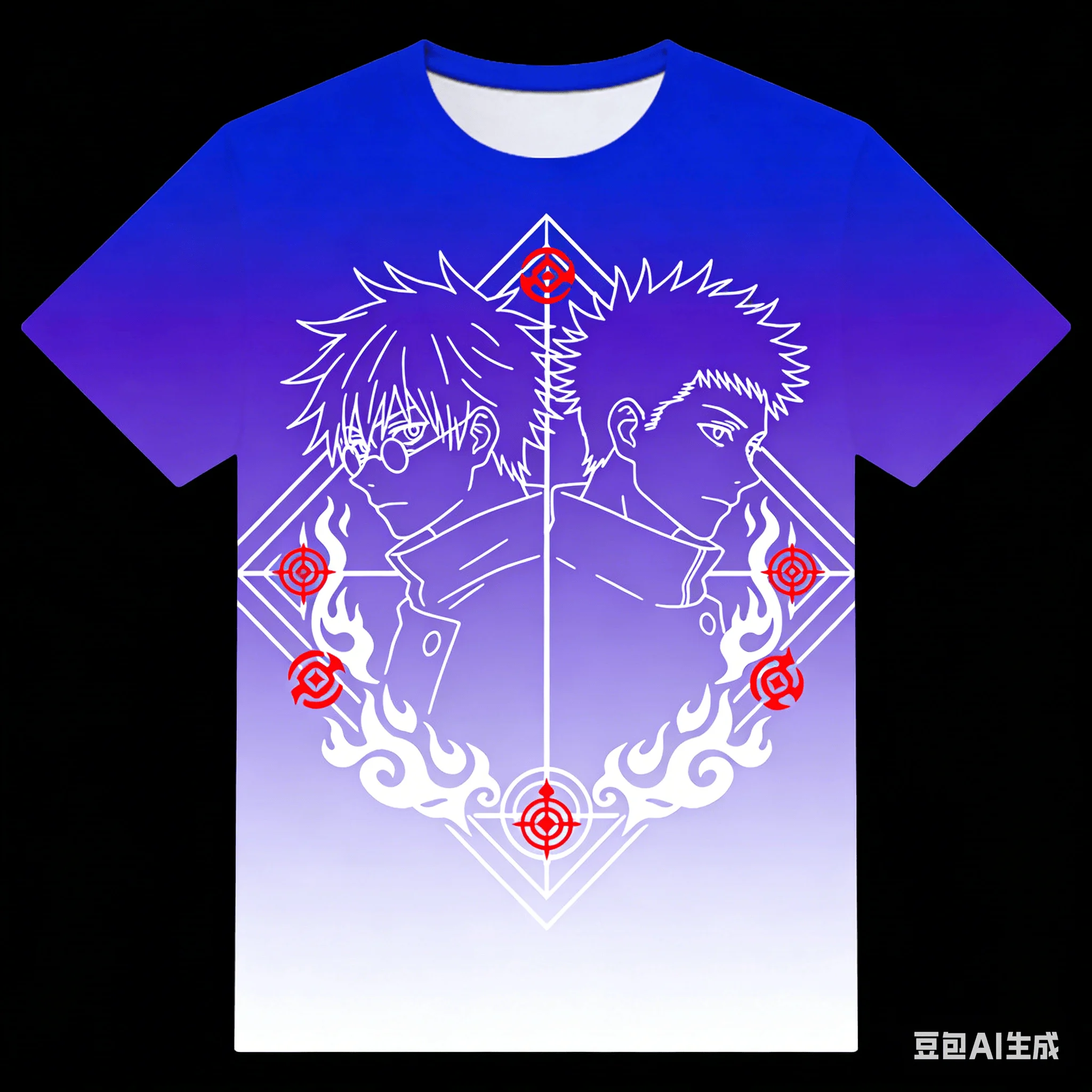 

Футболка с принтом Jujutsu Kaisen × Soccer Star Collaboration, унисекс, в стиле High Street, свободного кроя, с коротким рукавом