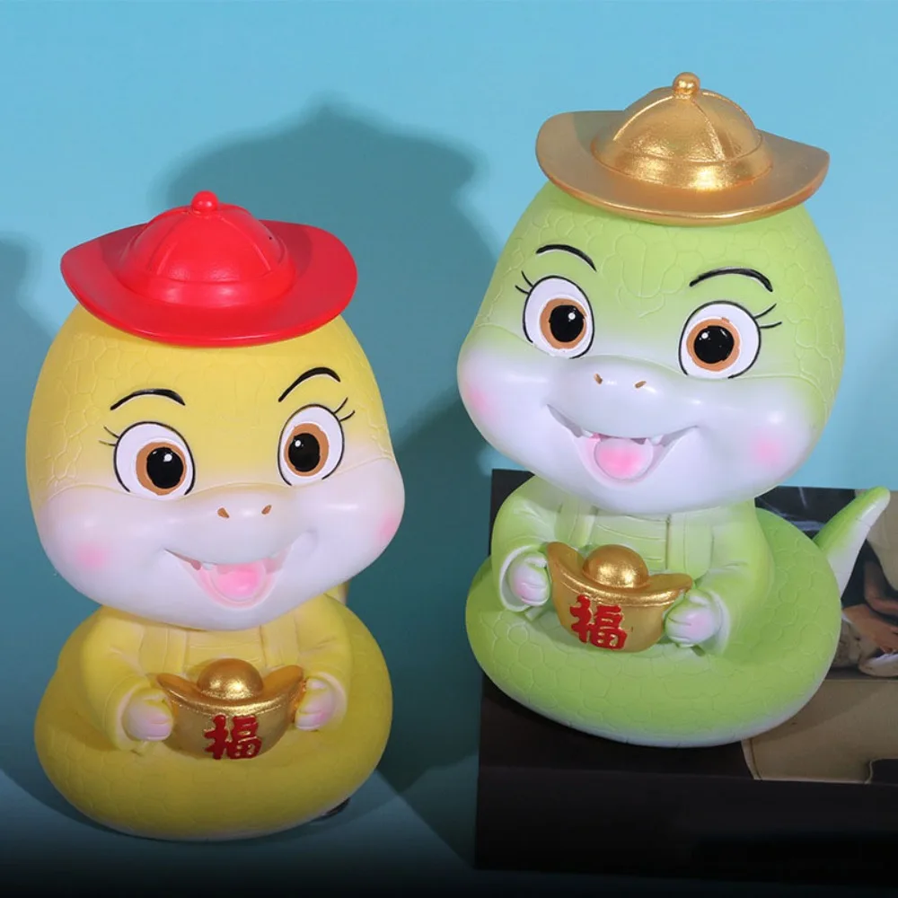 Duża skarbonka w kształcie węża zodiakalnego, pojemnik na pieniądze, skarbonka w kształcie węża zodiakalnego, urocza przenośna skarbonka na monety w kształcie węża.