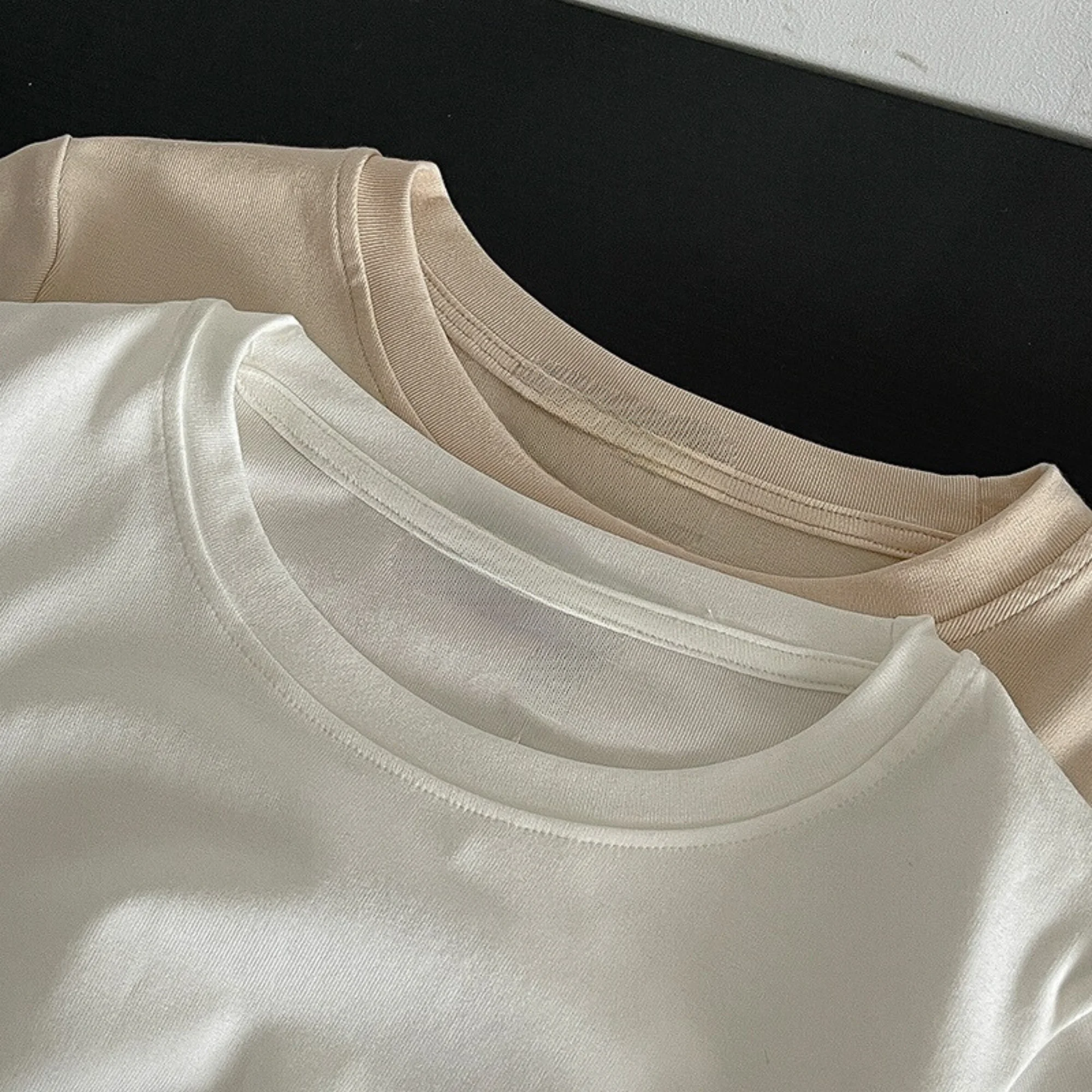 Casual Fashion Niche Chic Short Sleeve T-shirt 2024 Summer New Women Clothes Pleating All-Match round Neck Pullover Top