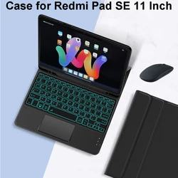 Case for Xiaomi Redmi Pad SE 11 Inch, Detachable Bluetooth keyboard case for Redmi Pad SE 11inch