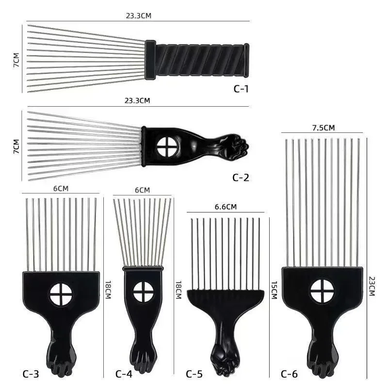 

10pcs Metal Hair Pick Set,Afro Pick Comb Wig Braid Hair Detangle Styling Wide Tooth Comb Hairdressing Styling Tool