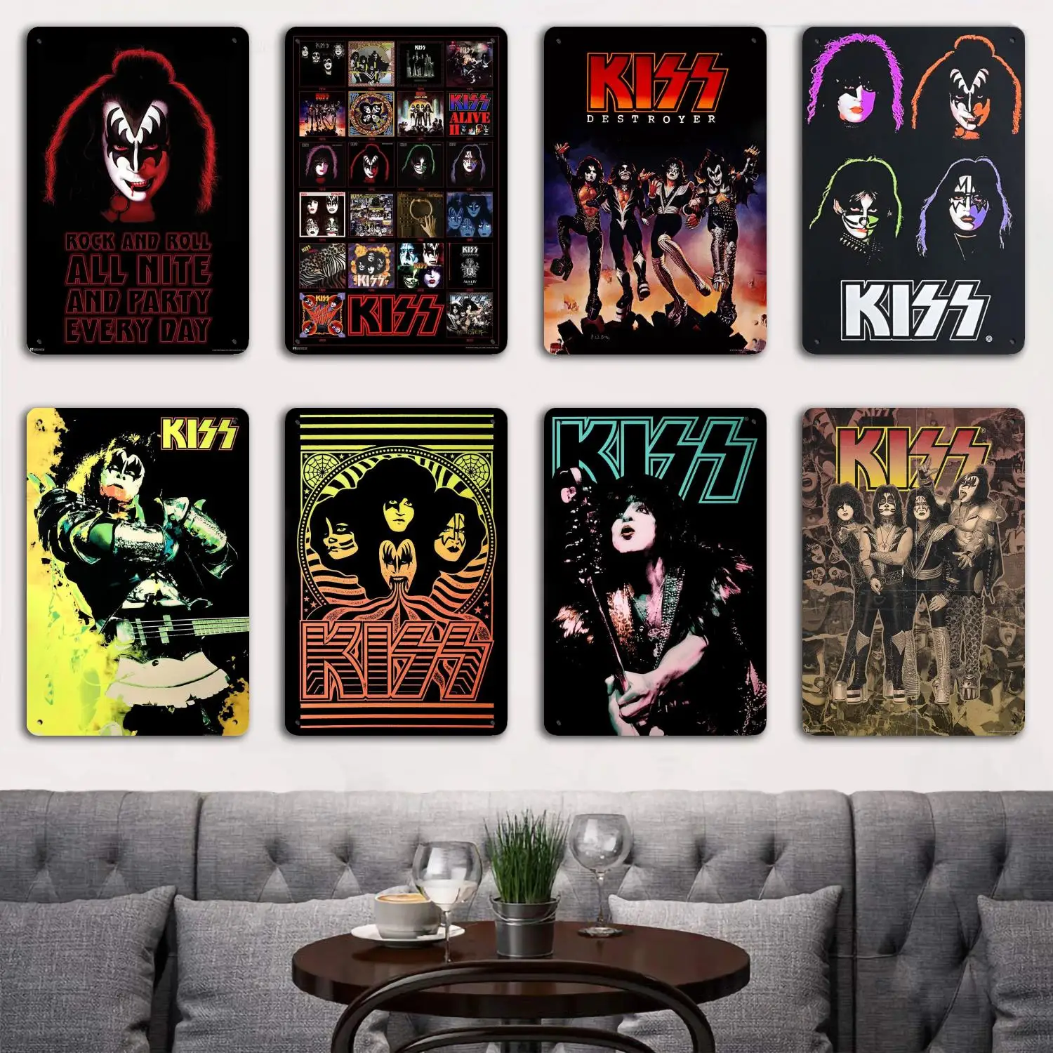 Kiss band plak logam timah dan tanda dekorasi dinding, Poster kapten, dekorasi antik, Bar, Pub, klub, dekorasi dinding