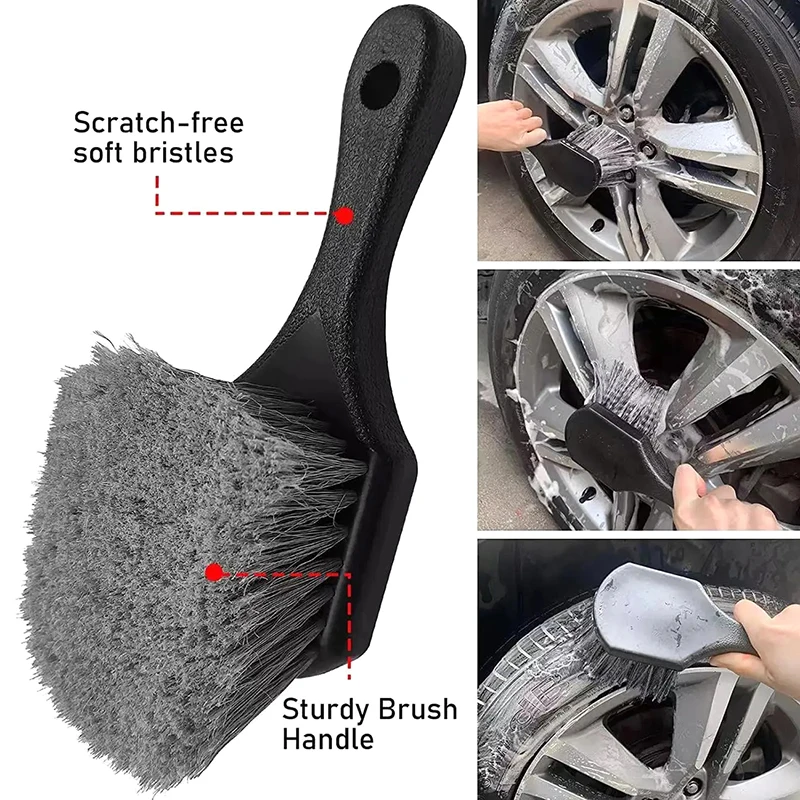 Car Tire Wheel Rim Cleaning Brush Detailing Brushes Wash Towel Universal Wheel Tire Cleaning Tools Auto Accessories