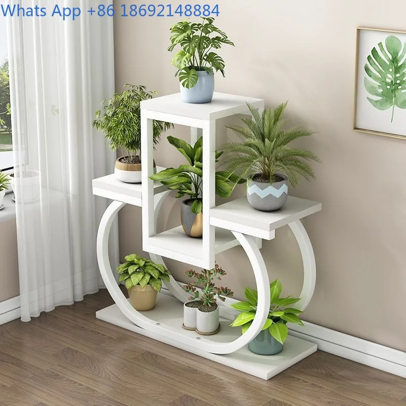 Balcony Indoor Bay Window Storage Living Room Succulent Green Radish Floor Space-Saving Flower Pot Stand Multi-Layer