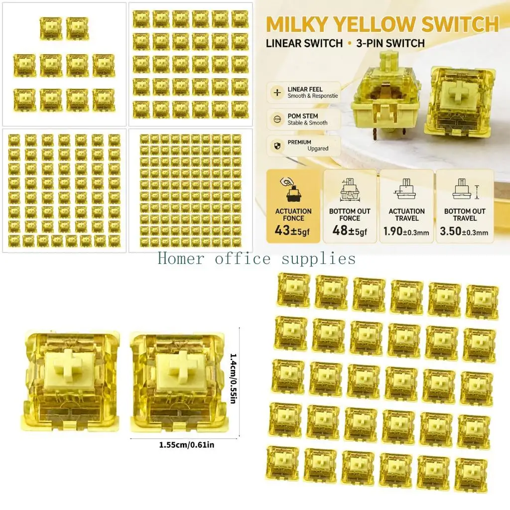K43B 10/30/50/100Pcs Linear Switches For Mechanical Keyboard Smooth Typing Replacement