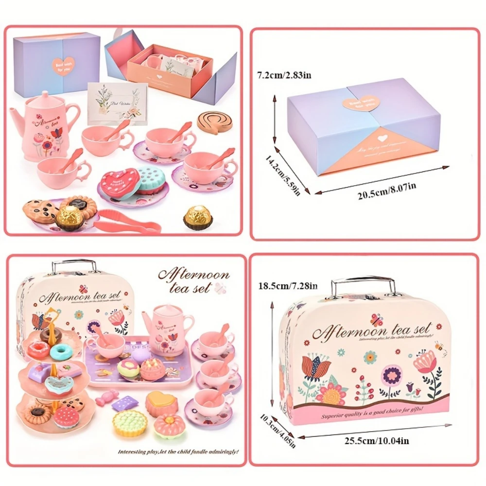 WizKidz Tea Party Set Toys for Girls Pretend Play Gift for Ages 3+ Year Old with Tea Set Carrying Case Perfect for Little Girls