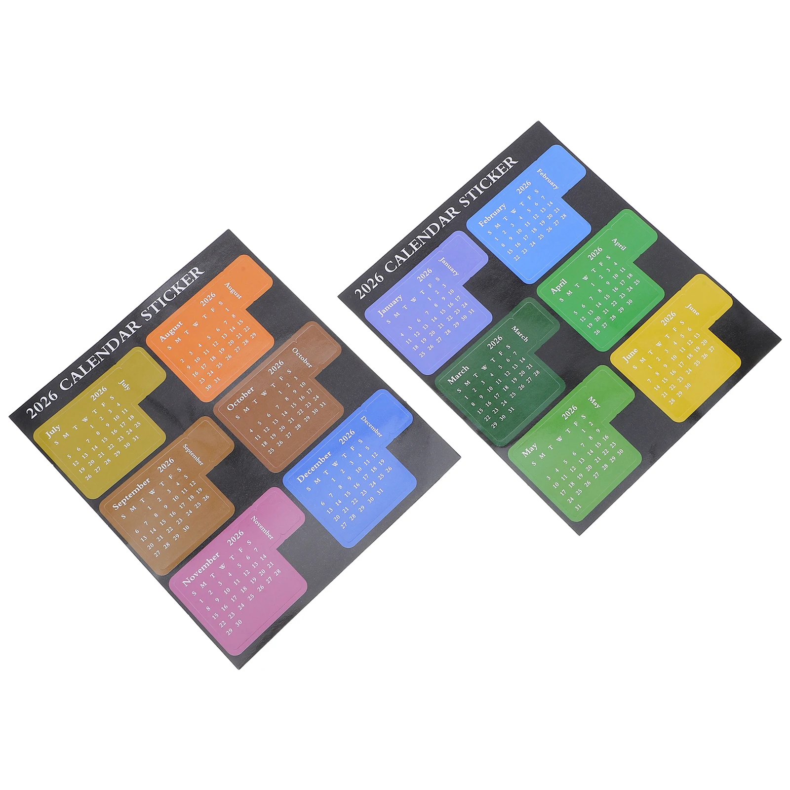 1 Set 2026 Colorful Monthly Index Adhesive Stickers Sticky Page Markers Notebooks Journals Office Calendar Divider Student Self