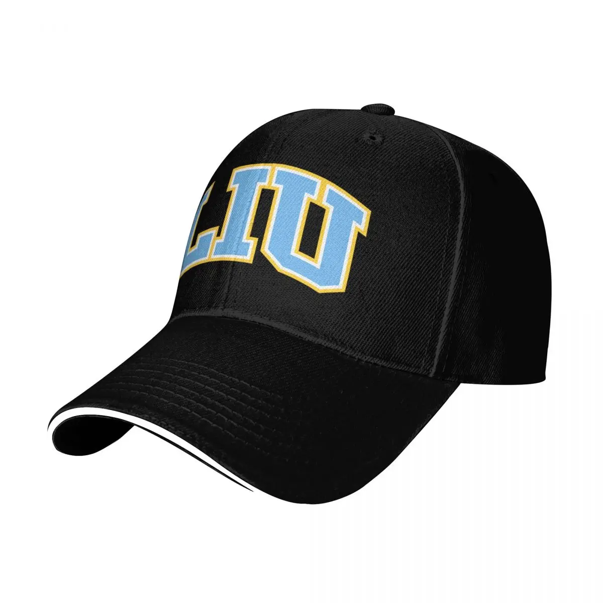 liu - college font curved Baseball Cap Breathable Mesh Back Adjustable Buckle Closure Moisture Wicking Quick Dry