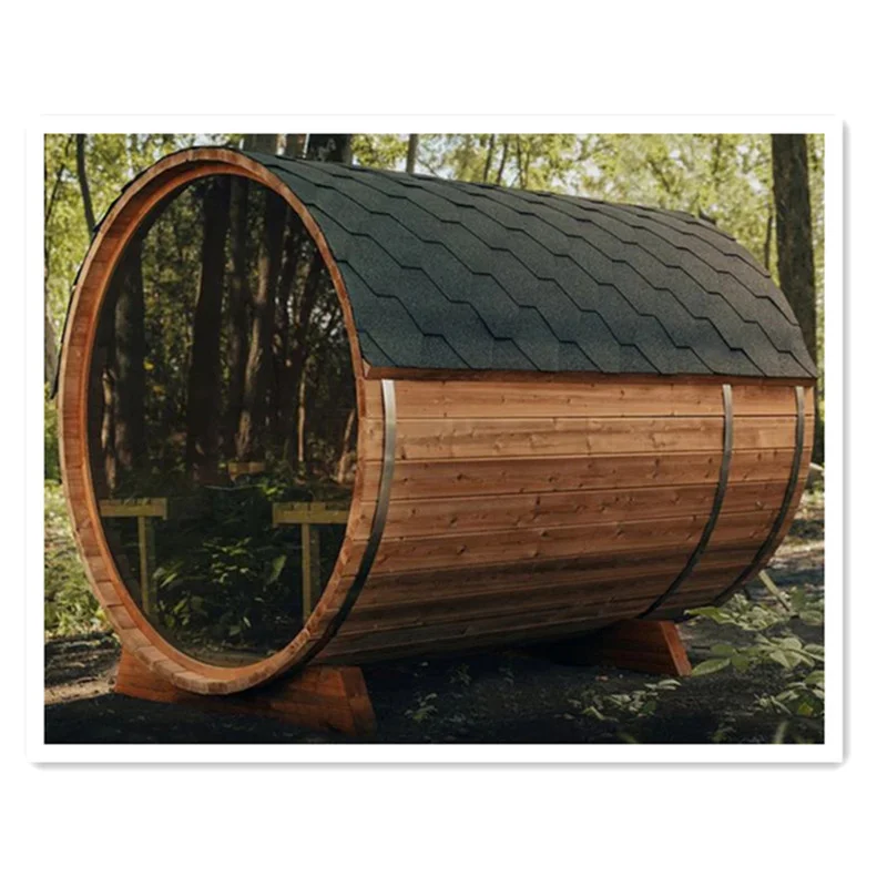 

4 Person Outdoor Barrel Sauna Room Traditional Red Cedar Sauna Bucket for Sale