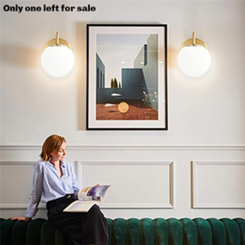 ABMI-moderno per bagno applique da parete lampada in vetro globo bianco latte per camera da letto cucina soggiorno vanità corridoio,